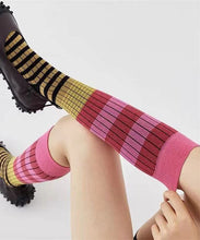 Load image into Gallery viewer, Classic Striped Contrasting Color Cotton Over The Calf Socks