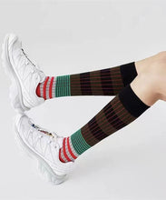 Load image into Gallery viewer, Classic Striped Contrasting Color Cotton Over The Calf Socks