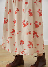 Load image into Gallery viewer, Classy Apricot Cinched Print Cotton Dresses Summer