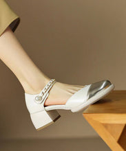 Load image into Gallery viewer, Classy Beige Buckle Strap Chunky Heel Sandals