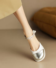 Load image into Gallery viewer, Classy Beige Buckle Strap Chunky Heel Sandals