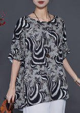 Load image into Gallery viewer, Classy Black Oversized Print Chiffon Tanks Summer