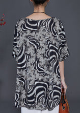 Load image into Gallery viewer, Classy Black Oversized Print Chiffon Tanks Summer