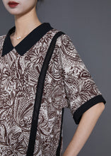 Load image into Gallery viewer, Classy Black Peter Pan Collar Print Chiffon Shirt Top Summer