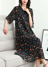 Load image into Gallery viewer, Classy Black V Neck Print Lace Patchwork Chiffon Dresses Summer