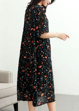 Load image into Gallery viewer, Classy Black V Neck Print Lace Patchwork Chiffon Dresses Summer