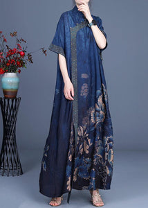 Classy Black metal Patchwork Oriental Long Dress Summer