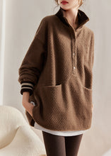 Load image into Gallery viewer, Classy Chocolate Oversized Cotton Sweatshirts Top Spring