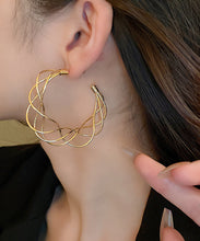 Load image into Gallery viewer, Classy Gold Copper Multilayer C Shapes Hoop Earrings