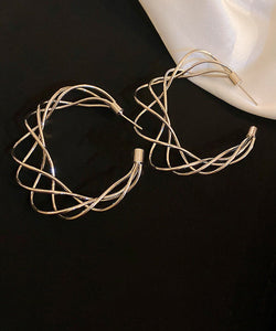 Classy Gold Copper Multilayer C Shapes Hoop Earrings