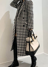 Load image into Gallery viewer, Classy Notched Pockets Double Breast Plaid Woolen Coat Fall