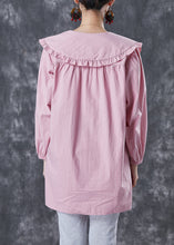 Load image into Gallery viewer, Classy Pink Peter Pan Collar Cotton Shirt Top Spring