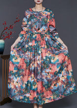 Load image into Gallery viewer, Classy Print Exra Large Hem Linen Cinched Dress Spring