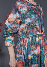 Load image into Gallery viewer, Classy Print Exra Large Hem Linen Cinched Dress Spring