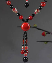 Load image into Gallery viewer, Classy Red Agate Coloured Glaze Cloisonne Pendant Necklace