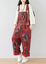 Load image into Gallery viewer, Classy Red Oversized Print Original Design Cotton Jumpsuit Spring