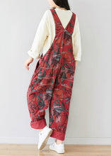 Load image into Gallery viewer, Classy Red Oversized Print Original Design Cotton Jumpsuit Spring