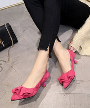 Load image into Gallery viewer, Classy Rose Ruffled Pointed Toe Splicing Stiletto High Heels