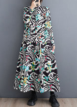 Load image into Gallery viewer, Classy Stand Collar Print Patchwork Wrinkled Maxi Dress Fall