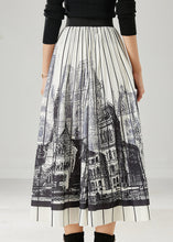 Load image into Gallery viewer, Classy White Striped Print Chiffon Pleated Skirts Summer