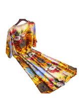 Load image into Gallery viewer, Classy Yellow The Sunflowers Print Patchwork Chiffon Dress Summer