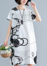 Load image into Gallery viewer, Classy Black flower linen Wardrobes o neck short sleeve shift summer Dress