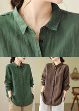 Load image into Gallery viewer, Coffee Peter Pan Collar Cozy Shirts Fall