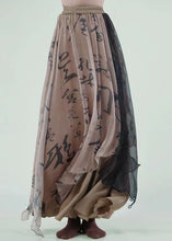 Load image into Gallery viewer, Coffee Print High Waist Cotton Maxi Skirts Asymmetrical