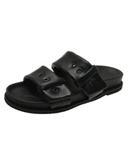 Load image into Gallery viewer, Coffee Slide Sandals Platform Comfortable Splicing Buckle Strap