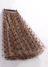 Load image into Gallery viewer, Coffee Wrinkled Tulle Skirt High Waist Summer