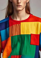 Load image into Gallery viewer, Colorblock Patchwork Linen Tank Tops Applique Summer