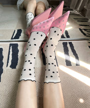 Load image into Gallery viewer, Colored Polka Dot Breathable Summer Fresh Thin Mid Length Socks