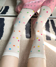 Load image into Gallery viewer, Colored Polka Dot Breathable Summer Fresh Thin Mid Length Socks