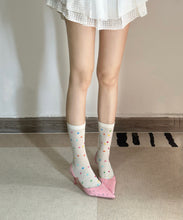 Load image into Gallery viewer, Colored Polka Dot Breathable Summer Fresh Thin Mid Length Socks