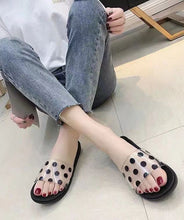 Load image into Gallery viewer, Comfortable Black Splicing Slippers Shoes Peep Toe