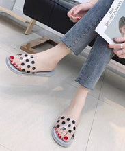 Load image into Gallery viewer, Comfortable Black Splicing Slippers Shoes Peep Toe