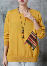 Load image into Gallery viewer, Cozy Yellow Oversized Patchwork Knit Sweater Tops Spring