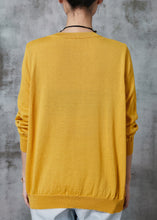 Load image into Gallery viewer, Cozy Yellow Oversized Patchwork Knit Sweater Tops Spring