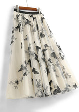 Load image into Gallery viewer, Cute Apricot Butterfly Embroidered Elastic Waist Tulle A Line Skirts Spring