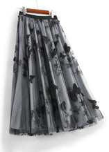 Load image into Gallery viewer, Cute Apricot Butterfly Embroidered Elastic Waist Tulle A Line Skirts Spring