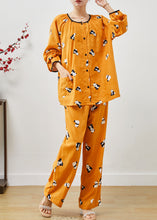 Load image into Gallery viewer, Cute Orange Panda Print Cotton Two Pieces Set Fall