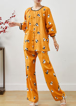 Load image into Gallery viewer, Cute Orange Panda Print Cotton Two Pieces Set Fall