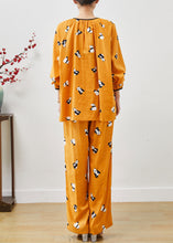 Load image into Gallery viewer, Cute Orange Panda Print Cotton Two Pieces Set Fall