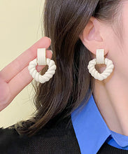 Load image into Gallery viewer, Cute Rose Acrylic Love Fried Dough Twists Hollow Out Drop Earrings