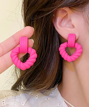 Load image into Gallery viewer, Cute Rose Acrylic Love Fried Dough Twists Hollow Out Drop Earrings