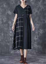 Load image into Gallery viewer, DIY Black Oversized Patchwork Linen Long Dress Summer