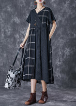 Load image into Gallery viewer, DIY Black Oversized Patchwork Linen Long Dress Summer