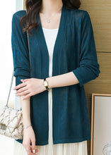 Load image into Gallery viewer, DIY Blackish Green V Neck Thin Knit Cardigans Long Sleeve