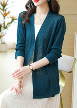 Load image into Gallery viewer, DIY Blackish Green V Neck Thin Knit Cardigans Long Sleeve