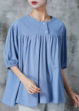 Load image into Gallery viewer, DIY Blue Oversized Cotton Shirt Tops Summer